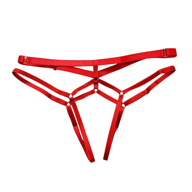Culotte sexy ouverte transparente à lacets
