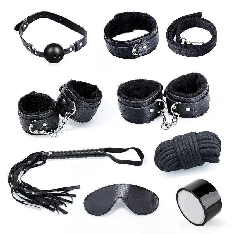Set Bondage 8 Pièces en Cuir & Fourrure