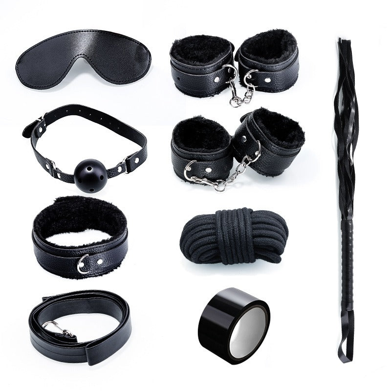 Set Bondage 8 Pièces en Cuir & Fourrure