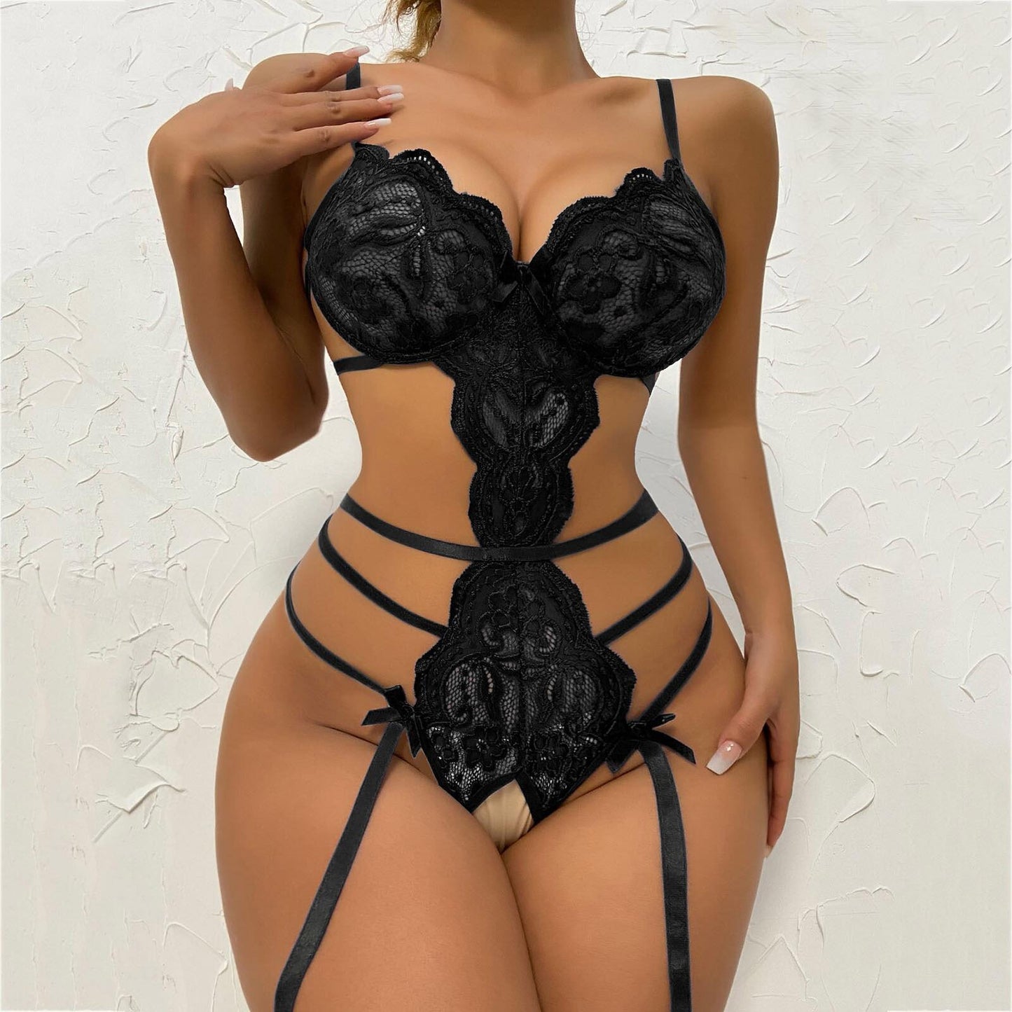 Body en dentelle transparent