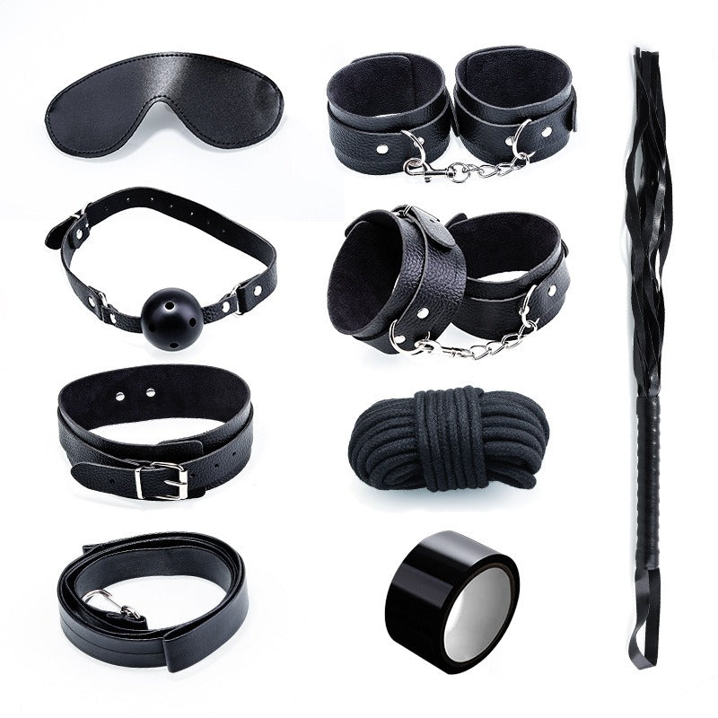Set Bondage 8 Pièces en Cuir & Fourrure