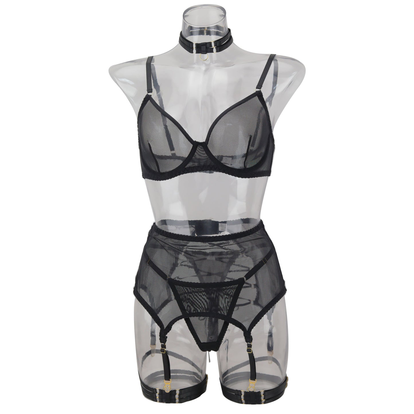 Ensemble Lingerie 3 Pièces en Résille